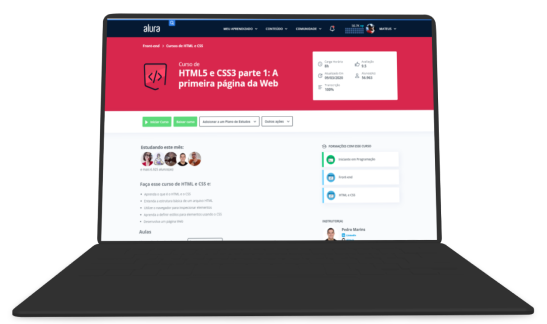 Um notebook com a Dashboard da Alura aberto